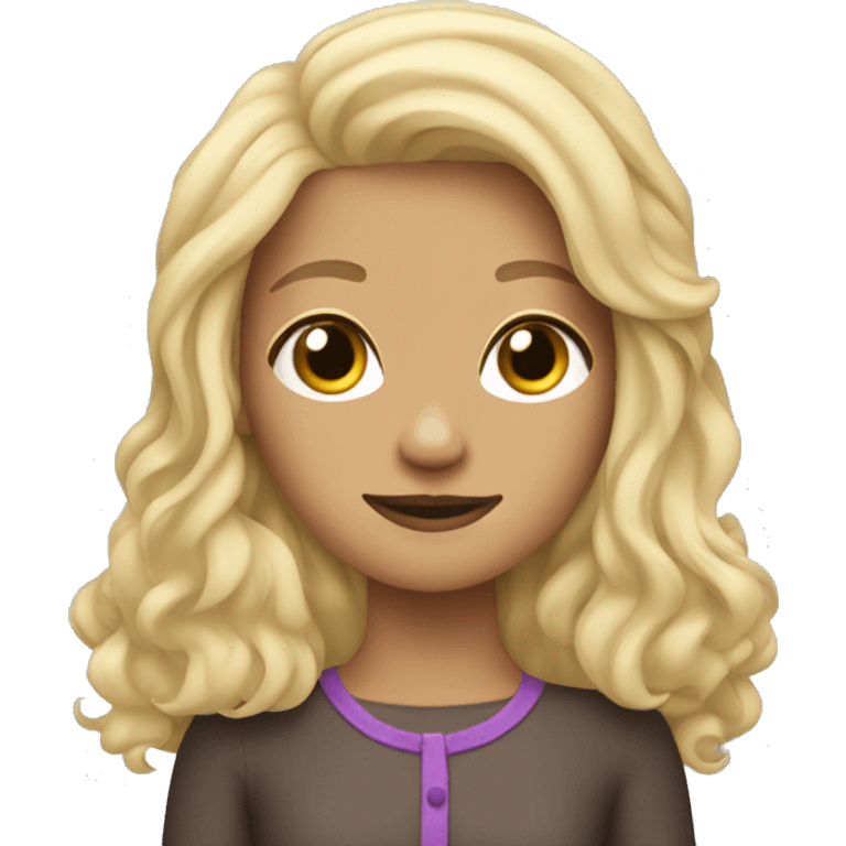 Blonde girl long hair with wire haired dark wiener dog on arm  emoji