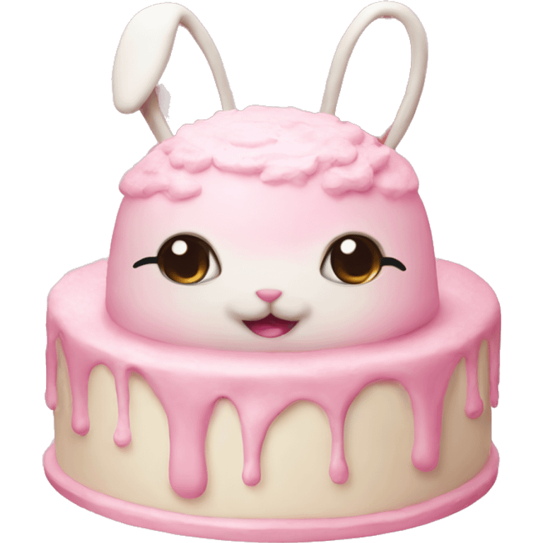 bunny pink cream cake emoji