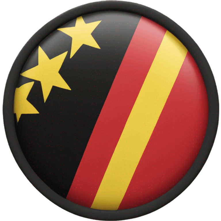 flag with black top half red bottom half and a yellow circle in the middle  emoji