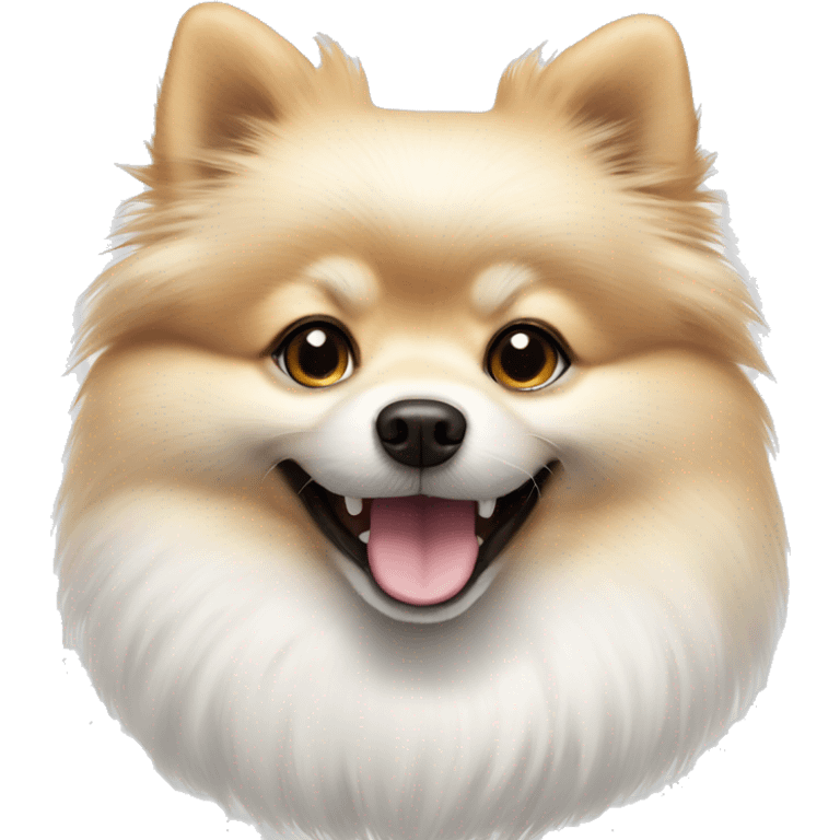 Smiling white Pomeranian emoji