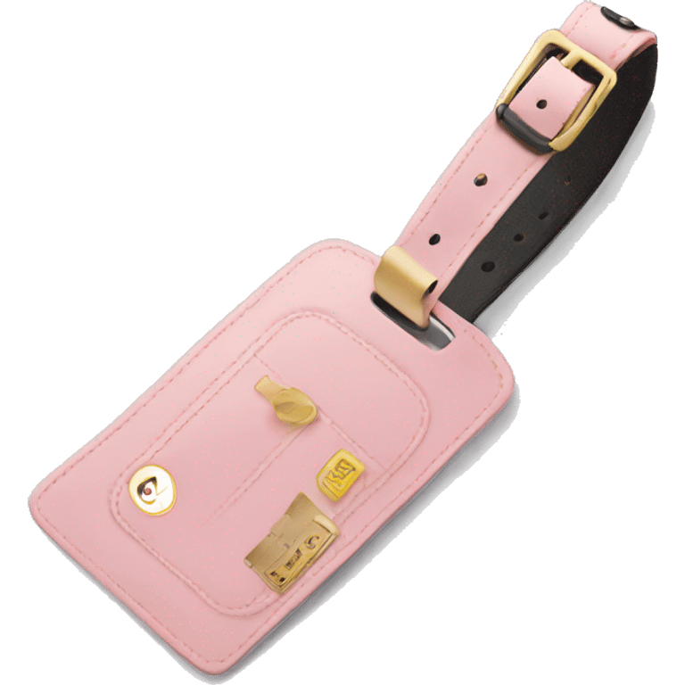 Light pink and gold luggage tag emoji