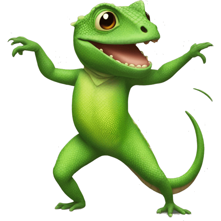 lizard doing a dance emoji