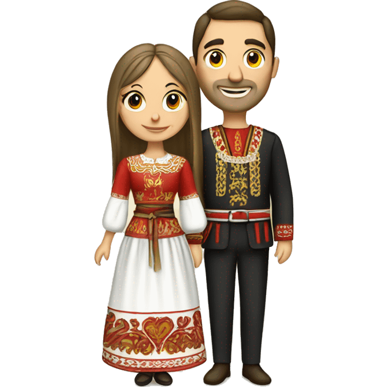 Serbian couple in traditionnal serbian attire emoji