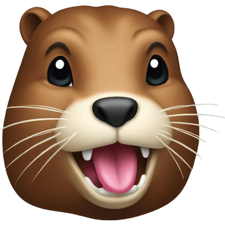 Beaver showing the tongue  emoji