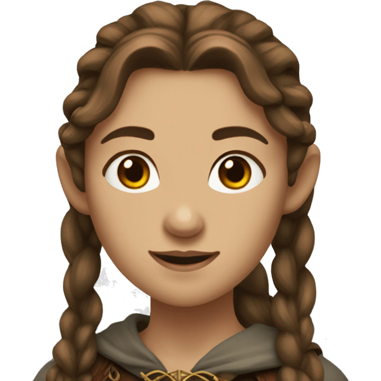 female character with brown ponytail hair in Lord of the rings style emoji