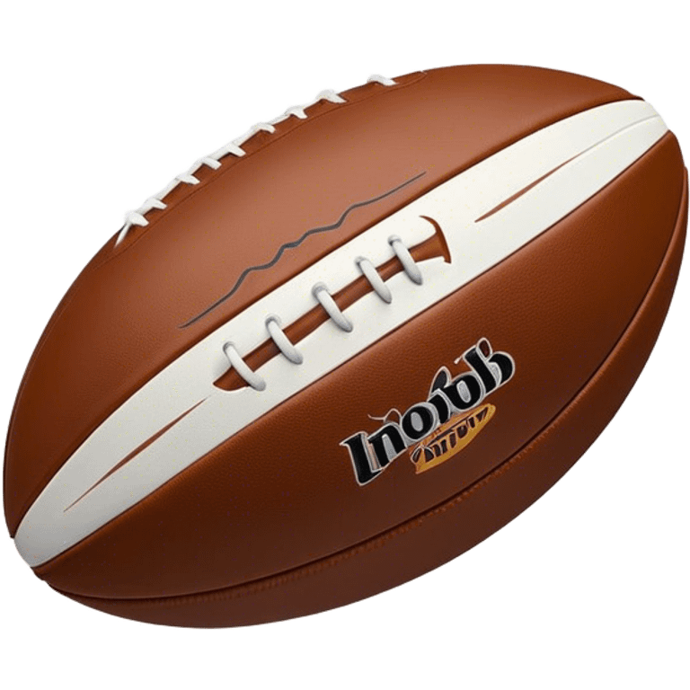 Cinematic Realistic image of a rugby ball in mid-action, with dynamic motion blur and finely rendered leather textures, set against a sunlit, energetic field that underscores its robust athleticism emoji