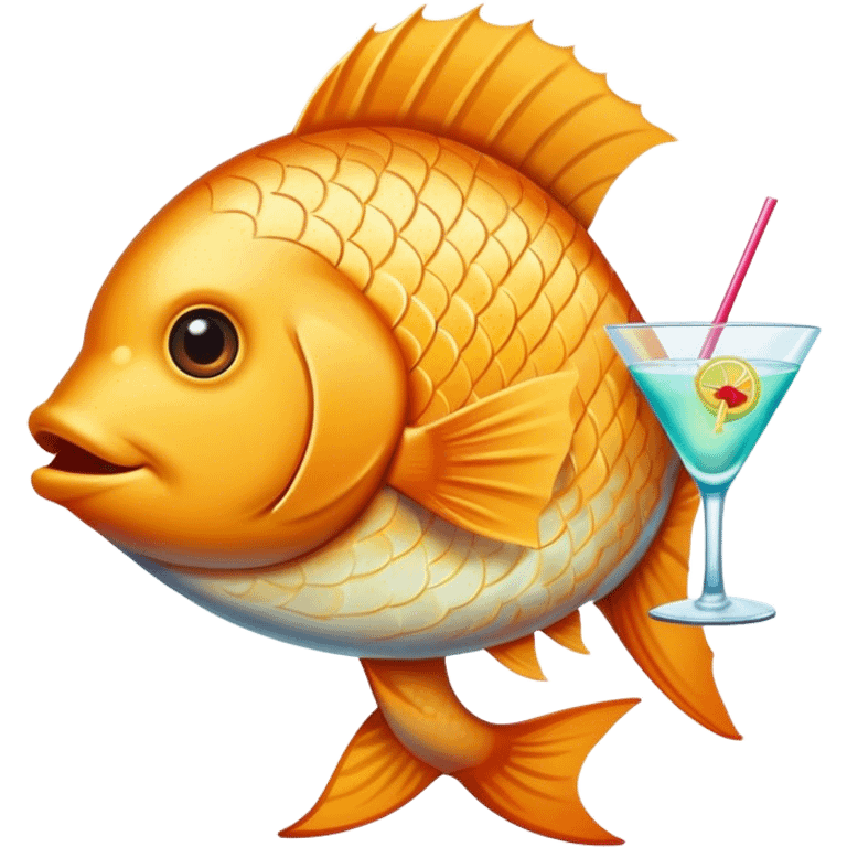 Fish with cocktail emoji