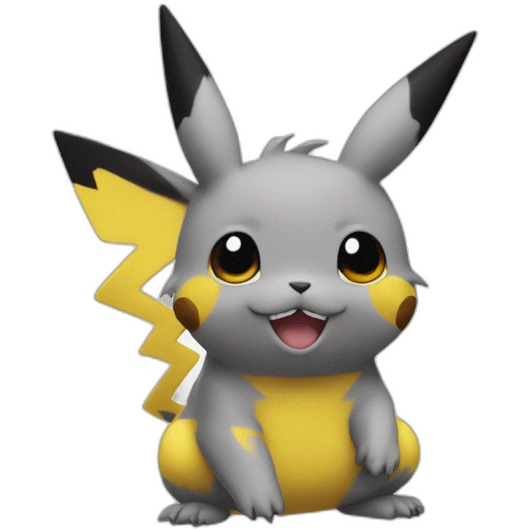 pikatchu with a human face emoji