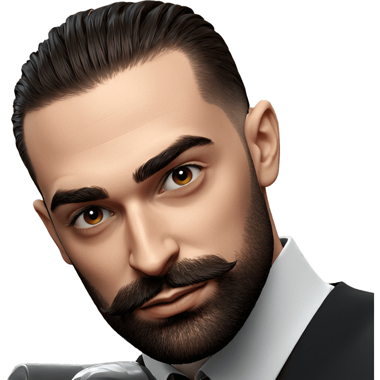 realistic portrait of bearded male emoji