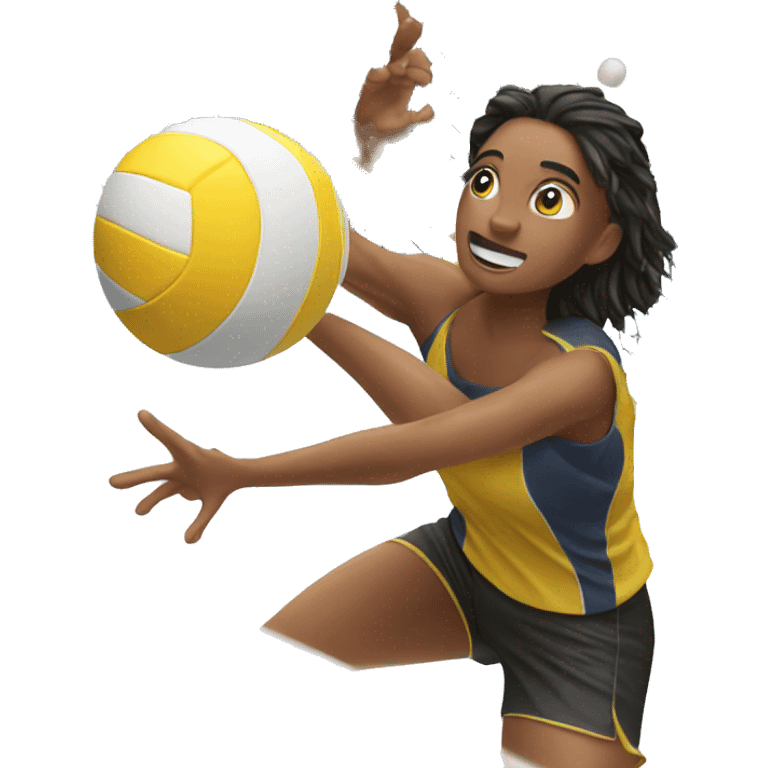 Person hitting a volleyball over the net emoji