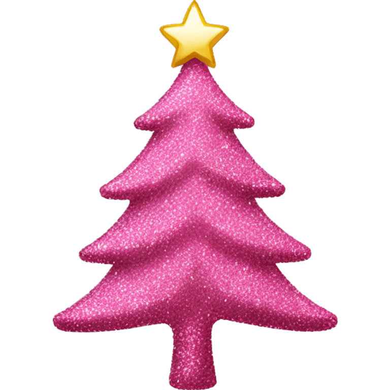 Pink sparkly Christmas tree emoji