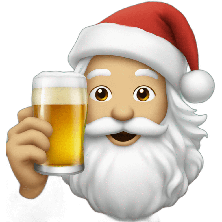 santa drinking beer emoji