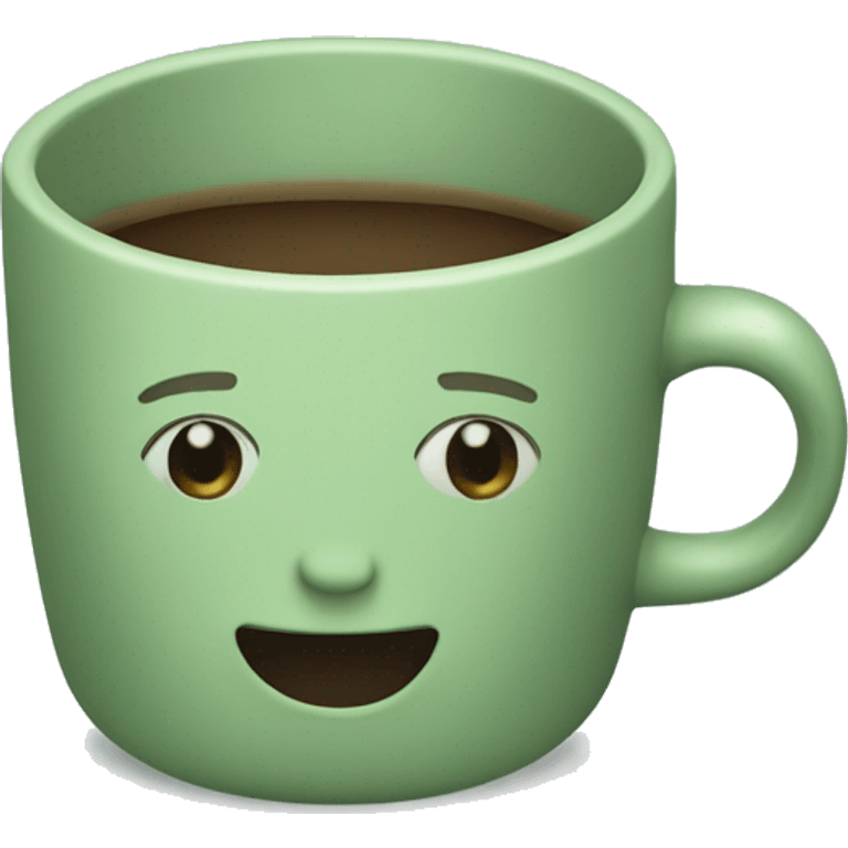 Sage green coffee cup emoji