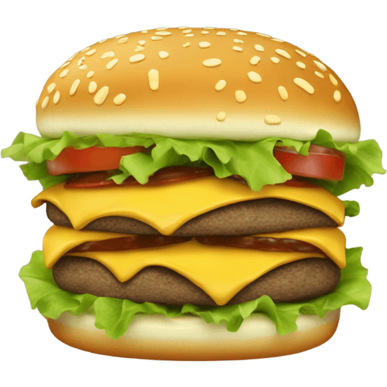 Generate a sleepy cheeseburger emoji with droopy eyes, a tiny yawn, and a slightly messy look. emoji