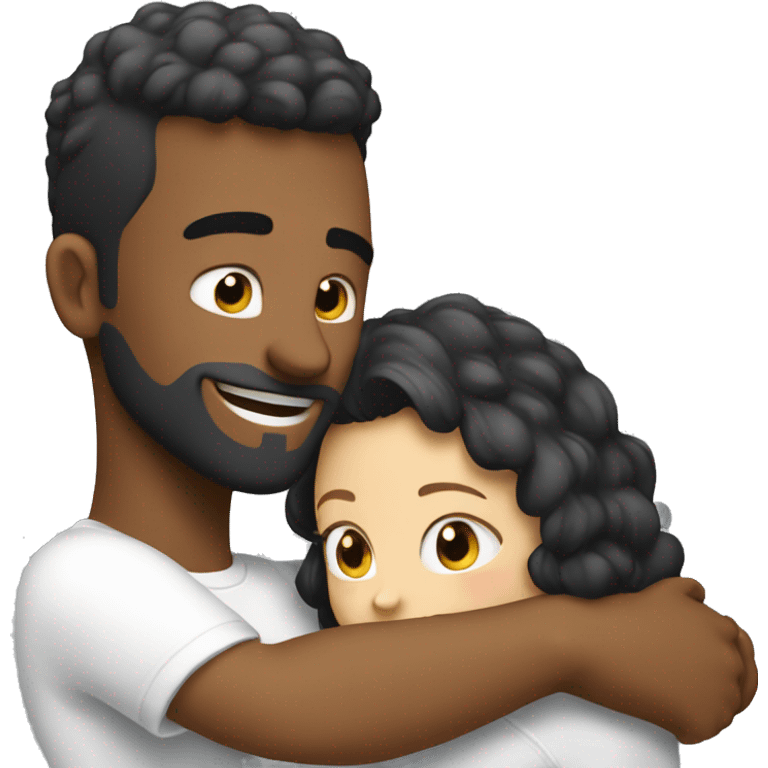 Hug white cuple her and him  emoji