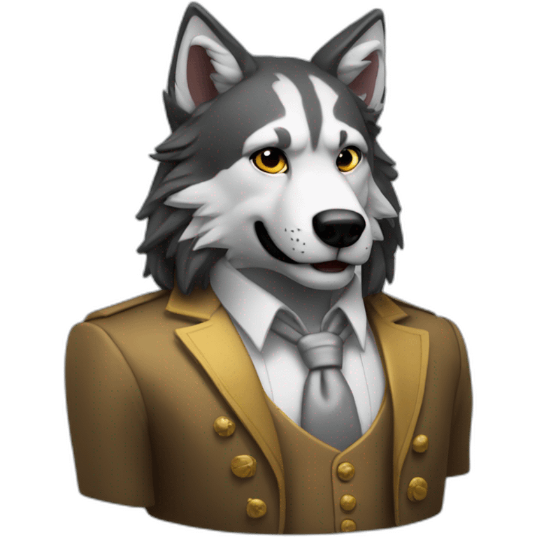 Lobo con traje elegante emoji