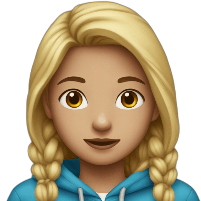 Girl in blue hoodie emoji