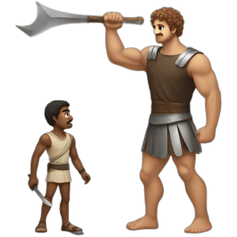 David and Goliath  emoji