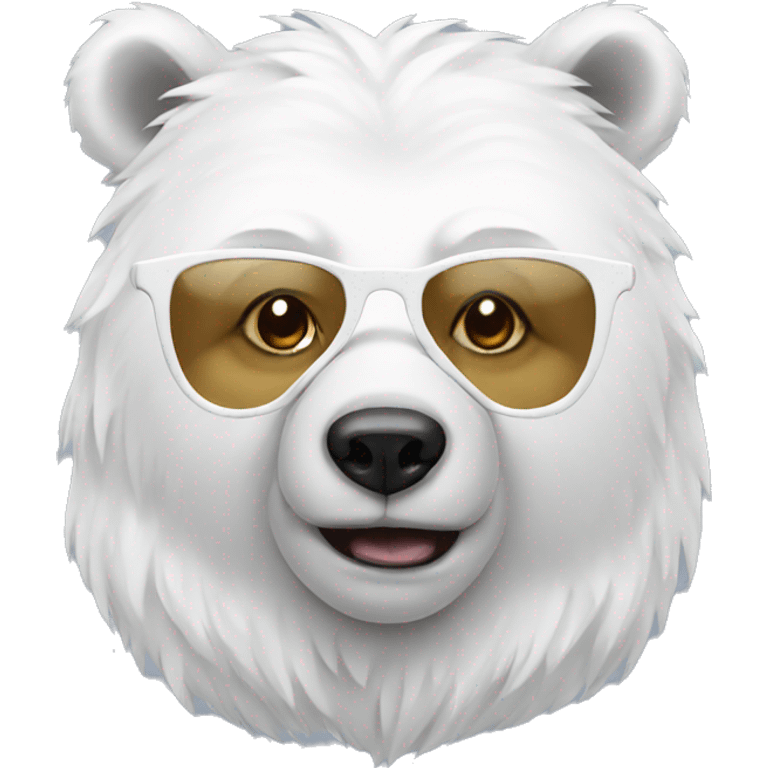 white bear with glasses emoji