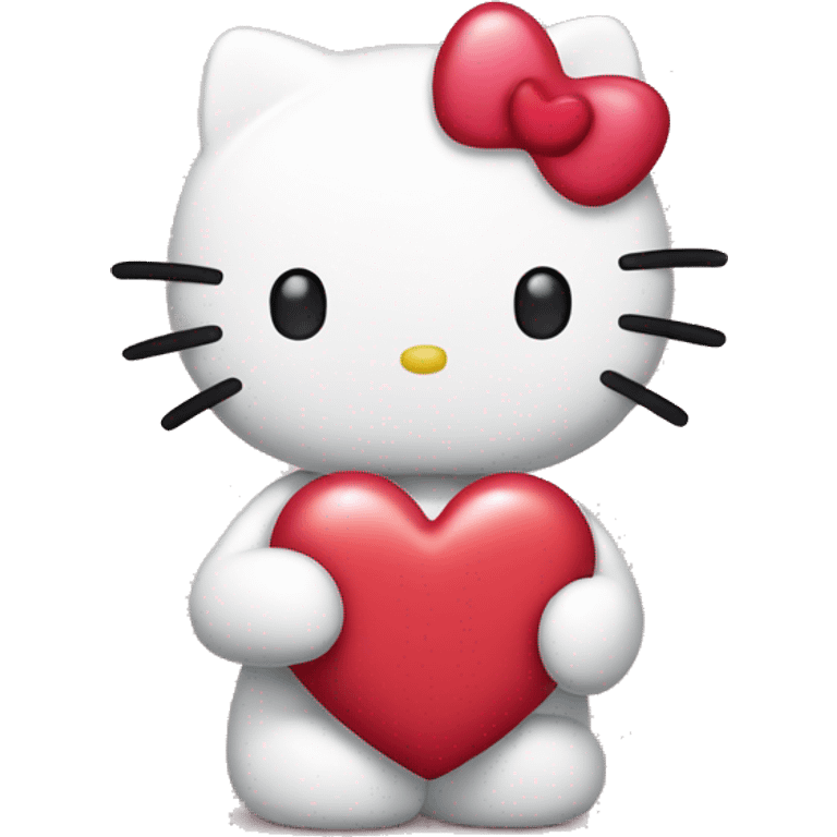 hello kitty giving a heart emoji