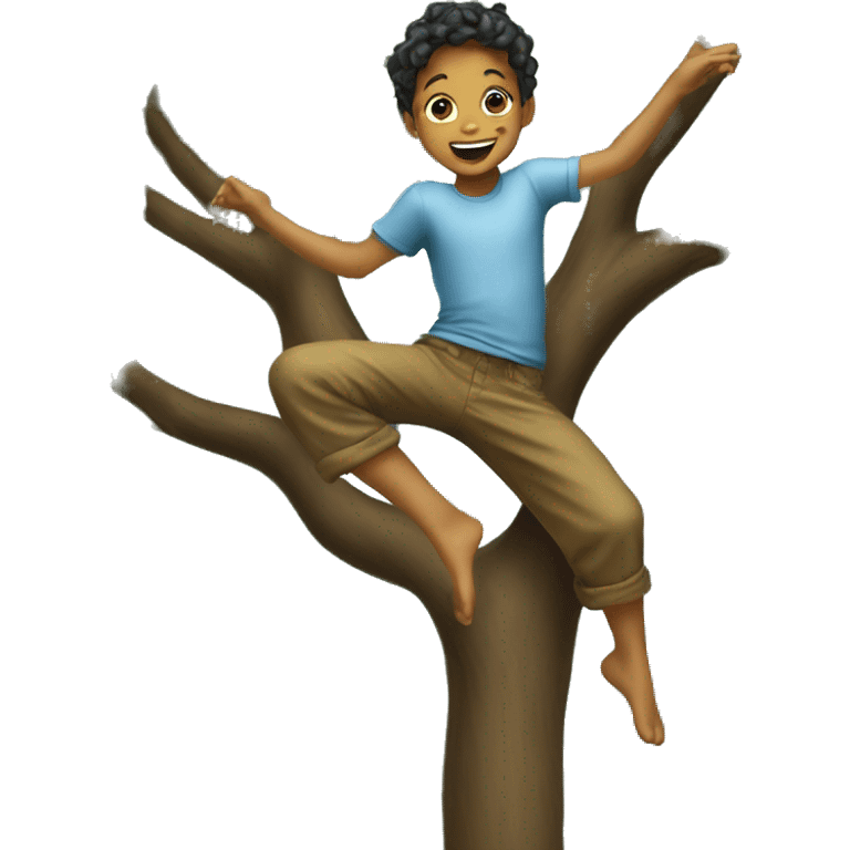 Kid Dancing on a tree emoji