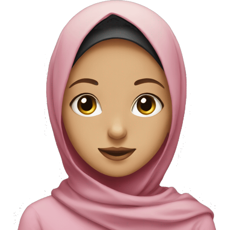 girl wearing hijab next to black cat emoji