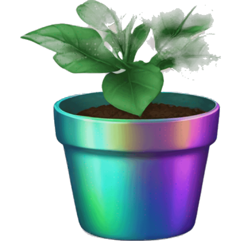 Plant in iridescent pot emoji