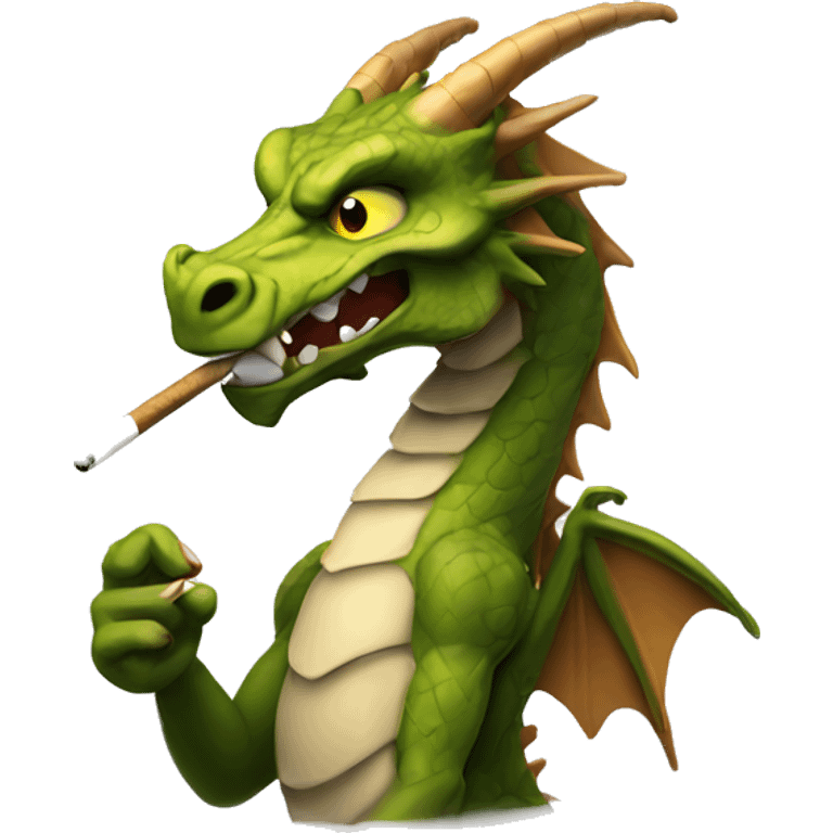 A dragón smoking ciggarette emoji