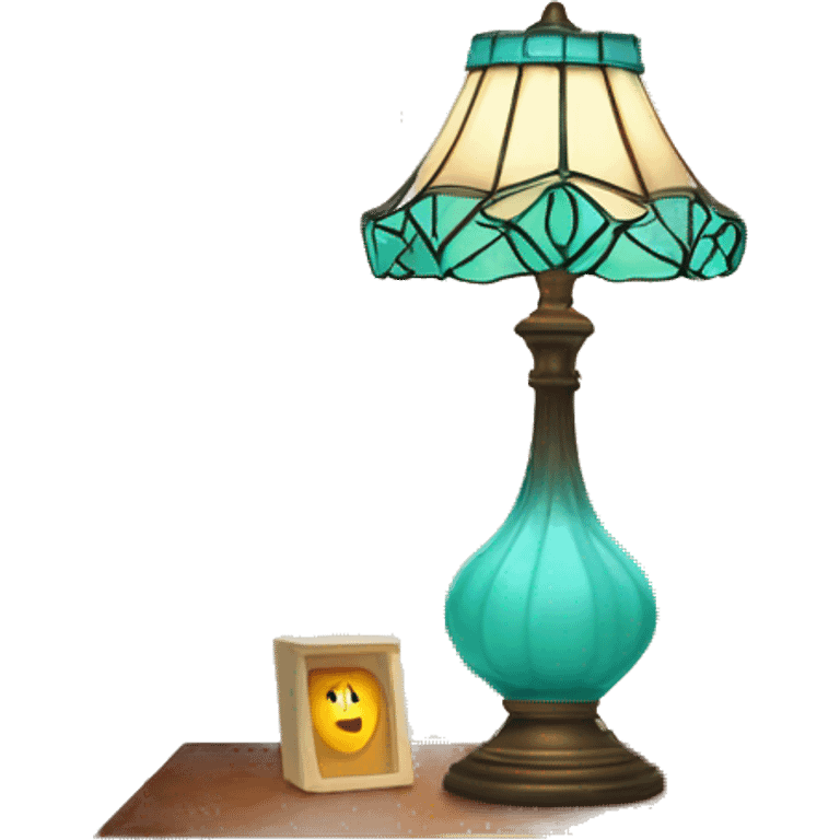 Tiffany lamp on a nightstand  emoji