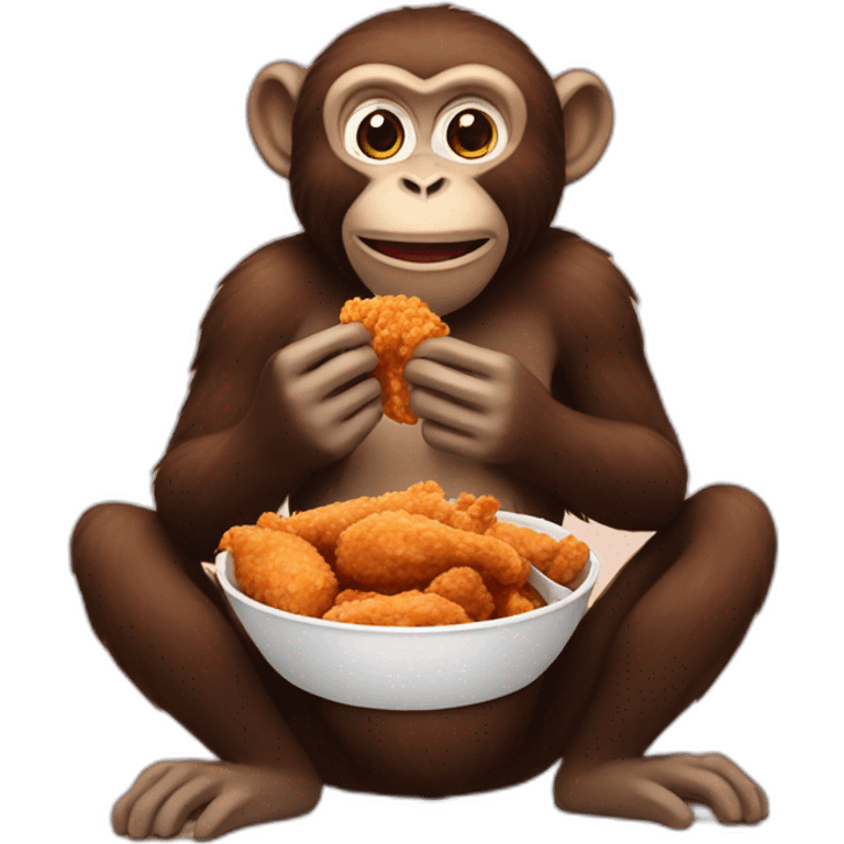 Monkey eating fried chicken emoji