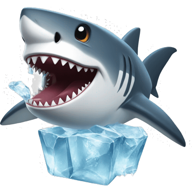 Shark eating ice emoji