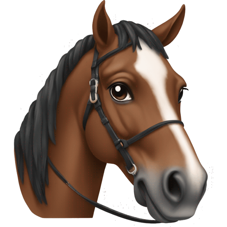 Bay horse with halter emoji