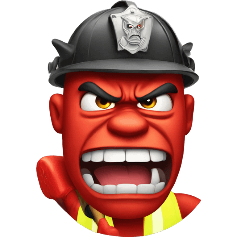 really angry devil firefighter  emoji