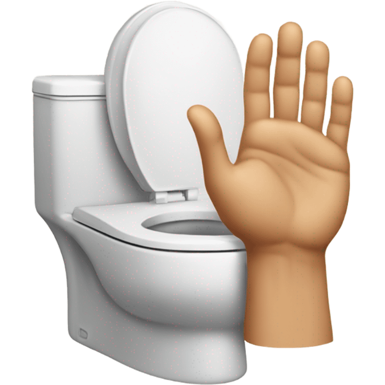 a skibidi toilet raising a human hand emoji