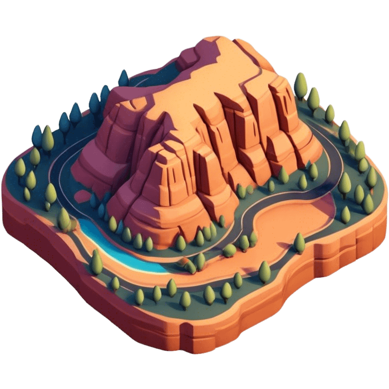 Isometric Sedona sunset emoji