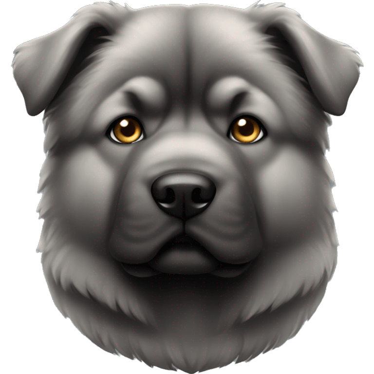 Dark gray chow chow puppy gray eyes emoji