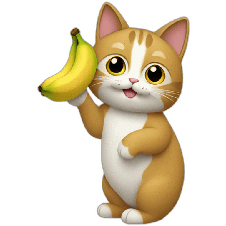 cat holding a banana emoji