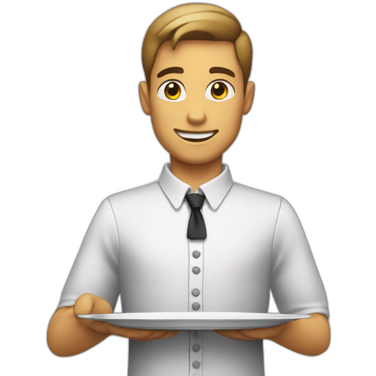 waiter with plate in one hand emoji