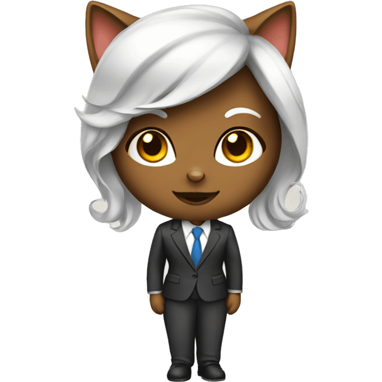 girl cat in a business suit emoji