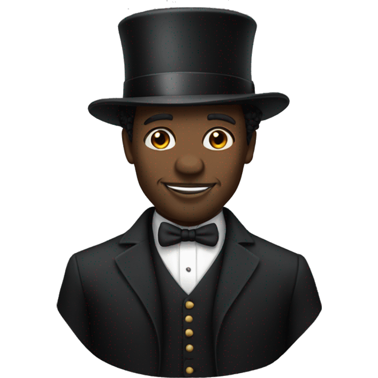 black man with a top hat emoji