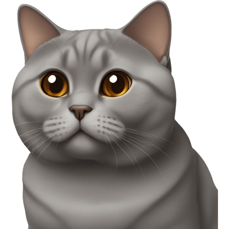 Choclate british shorthair with Brown eyes sitting  emoji