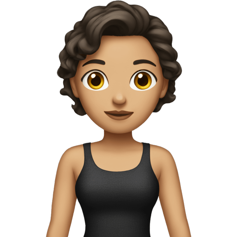 brunette in short dres emoji