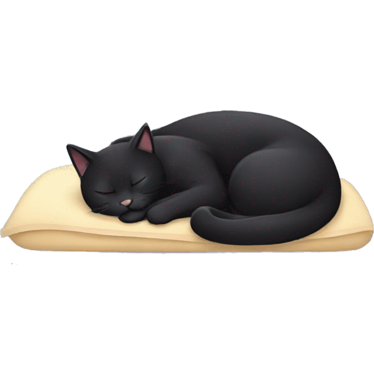 Black cat sleeping emoji