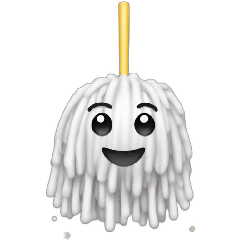 mop with foam and shiny stars emoji