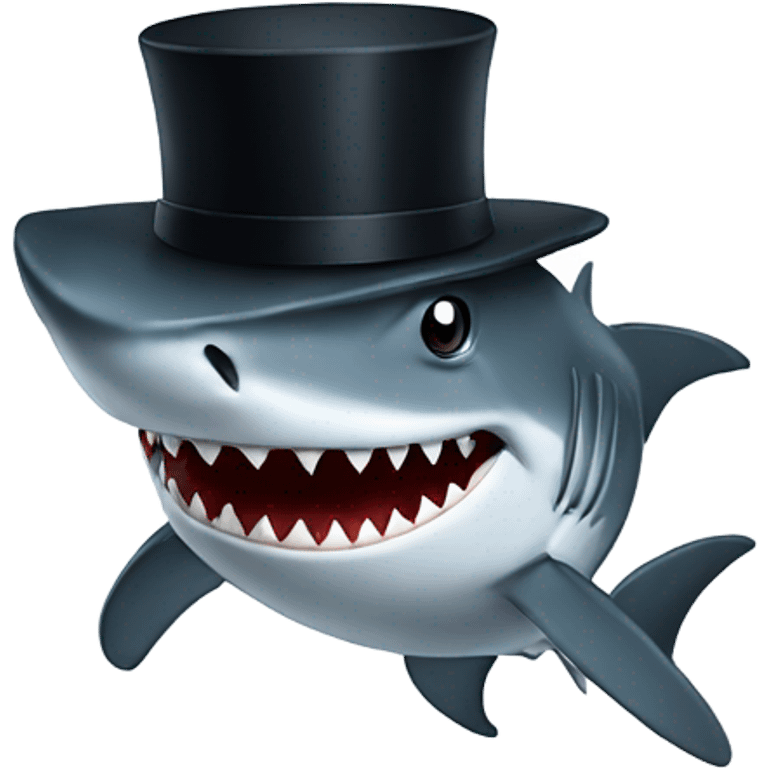 shark with tophat emoji