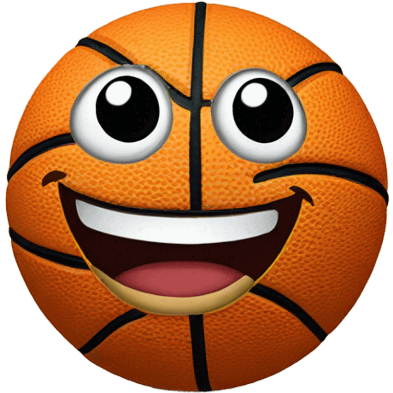 Basketball with a happy face on it emoji