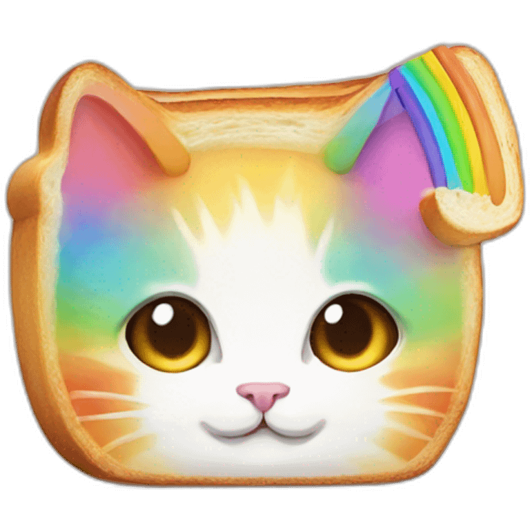 Rainbow Toast cat emoji