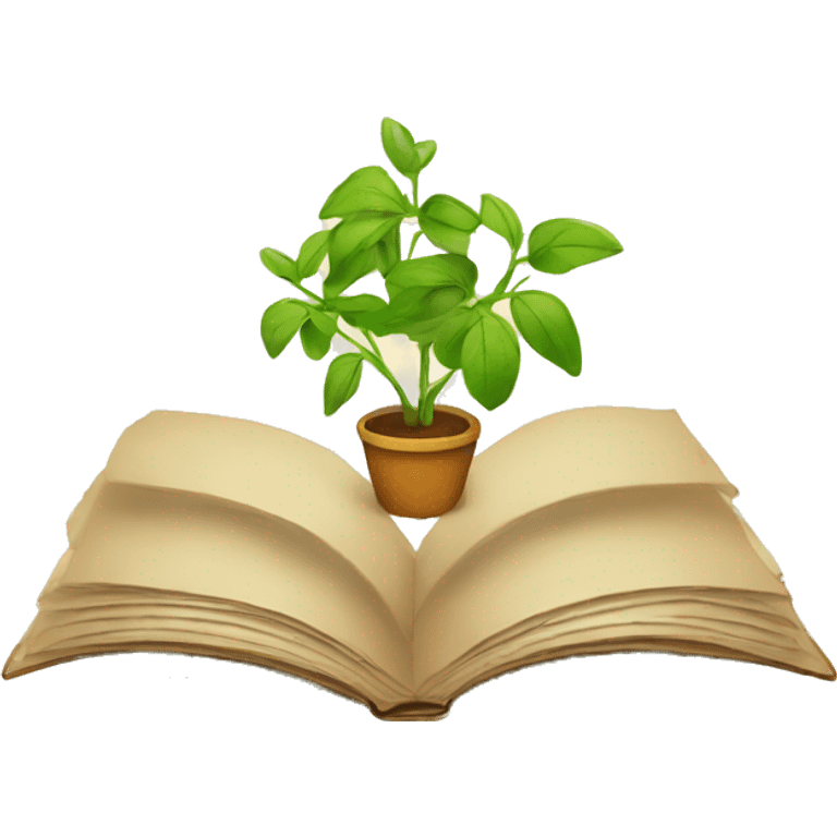 Open book with plants emoji