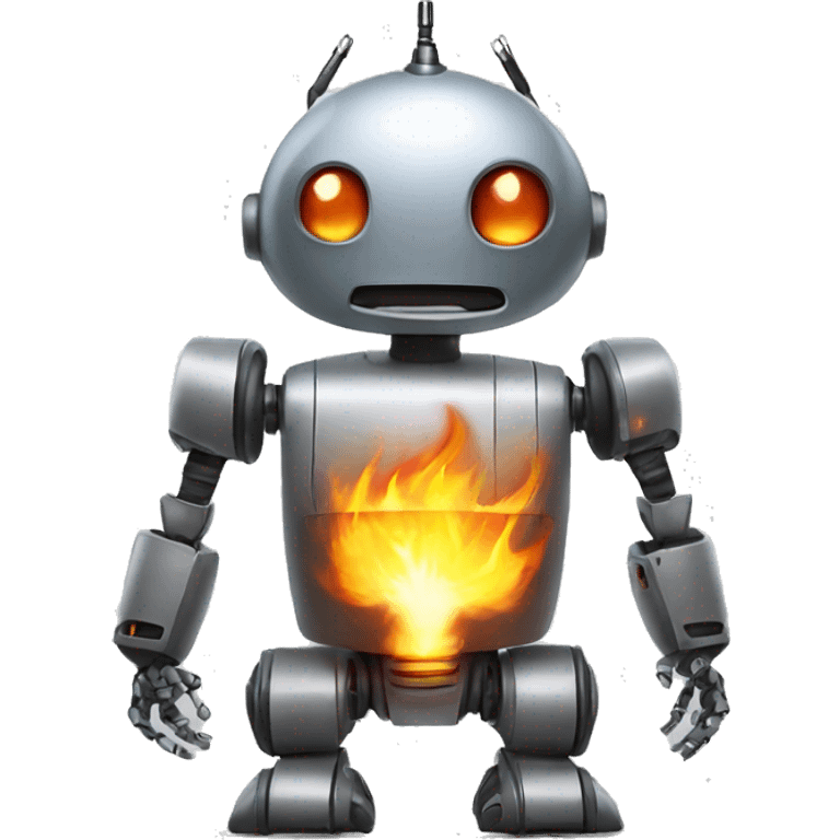 Robot electricity and fire emoji