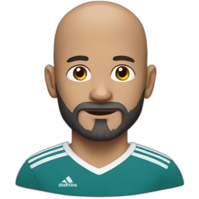 hairless soccer player with beard emoji